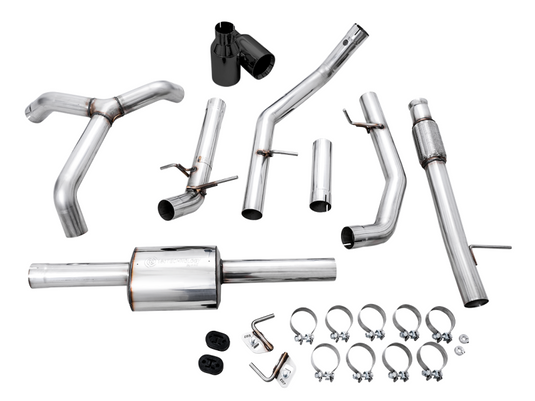 AWE Tuning 4th Gen GM 1500 5.3L 0FG Cat-Back Split Rear Exit (Flat Bumper) - Dual Diamond Tips