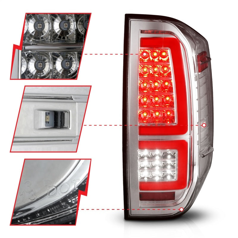Load image into Gallery viewer, ANZO 2014-2021 Toyota Tundra LED Taillights Chrome Housing/Clear Lens
