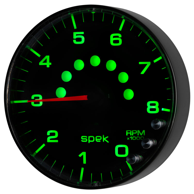 Load image into Gallery viewer, Autometer Spek-Pro Gauge Tachometer 5in 8K Rpm W/Shift Light &amp; Peak Mem Black/Black
