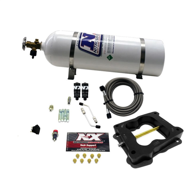 Load image into Gallery viewer, Nitrous Express Q-Jet/Holley Spread Bore Hitman Nitrous Kit (100-150-200HP) w/15lb Bottle

