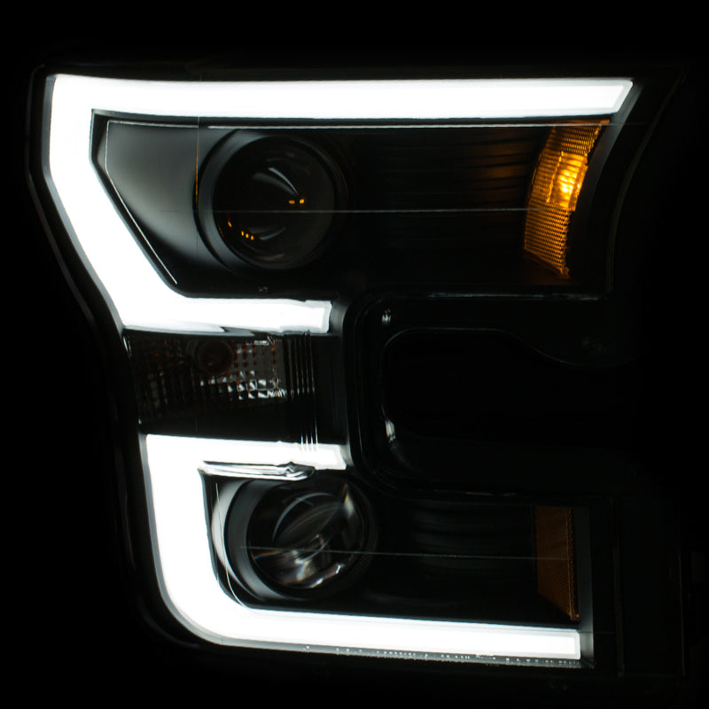 Load image into Gallery viewer, ANZO 2015-2016 Ford F-150 Projector Headlights w/ Plank Style Design Black w/ Amber

