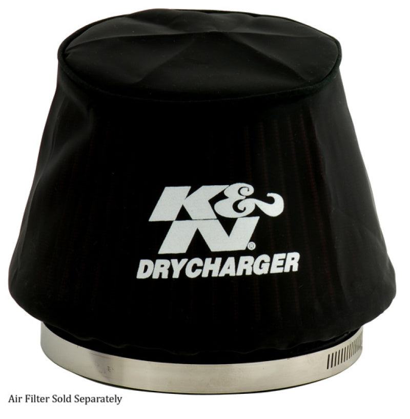 Load image into Gallery viewer, K&amp;N Black Drycharger 6.25in Base ID / 4.375in Top ID / 4.125in Height Air Filter Wrap
