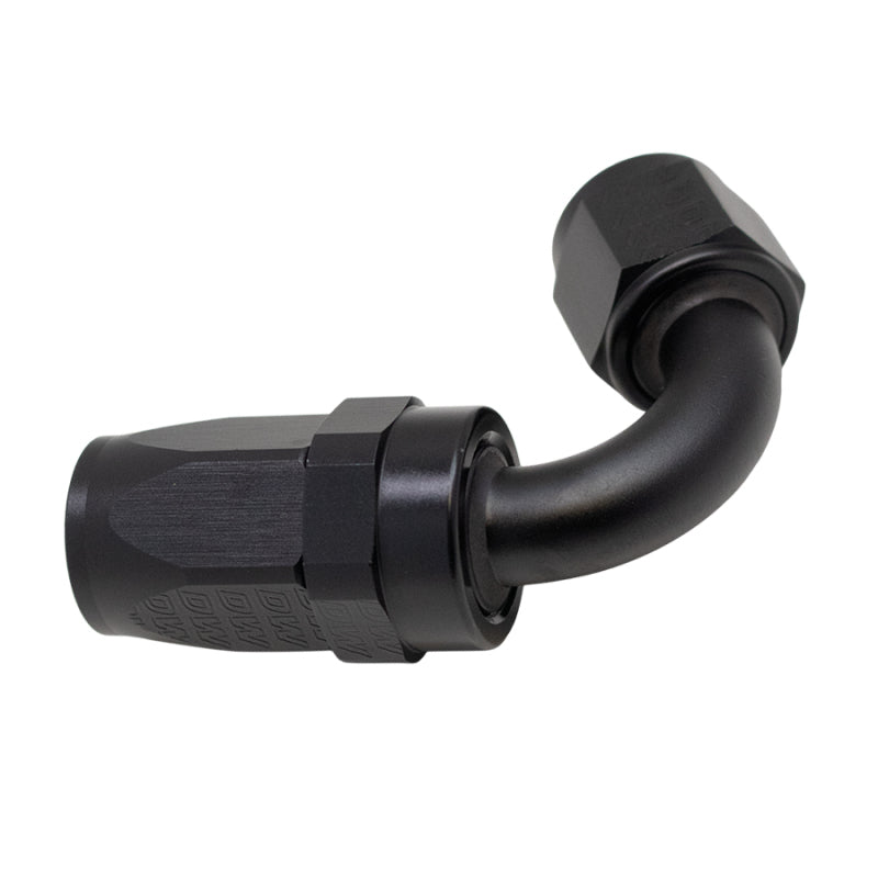 Load image into Gallery viewer, DeatschWerks 8 AN Female Flare Swivel 120-Degree Hose End CPE - Anodized Matte Black
