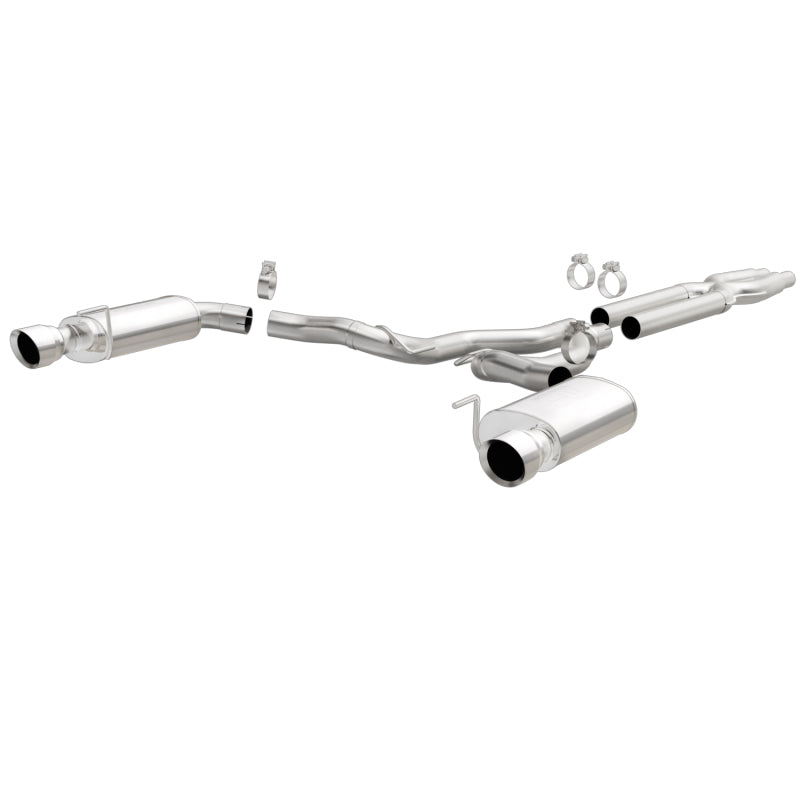 Load image into Gallery viewer, MagnaFlow Cat Back, SS, 3in, Street, Dual Split Polished 4.5in Tips 2015 Ford Mustang GT V8 5.0L
