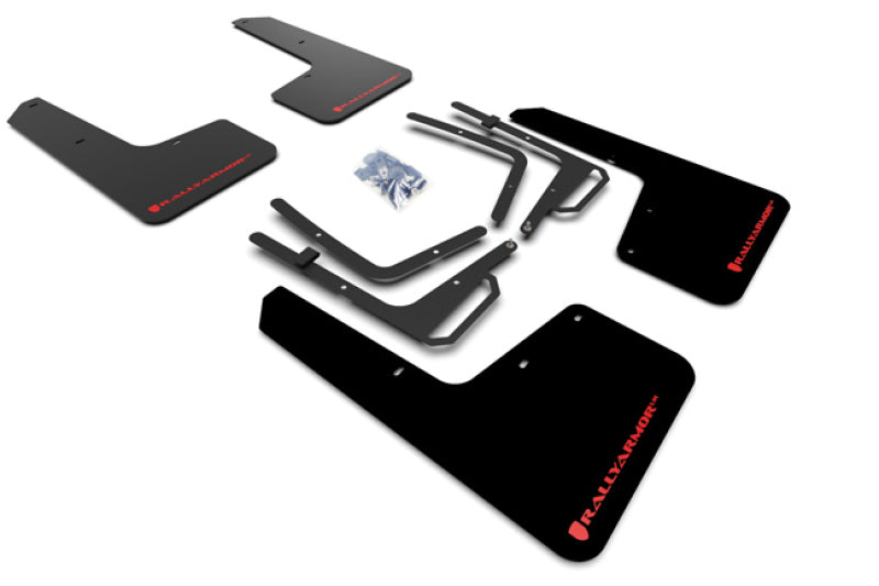 Load image into Gallery viewer, Rally Armor 17-20 Ford F-150 Raptor Black UR Mud Flap w/ Red Logo
