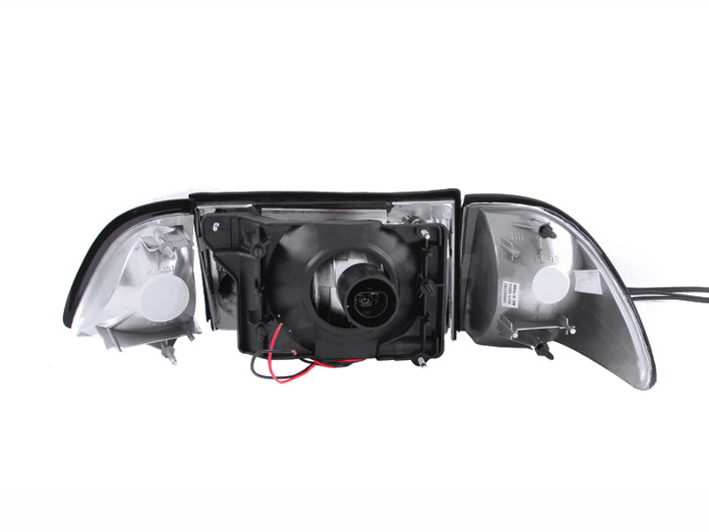 Load image into Gallery viewer, ANZO 1987-1993 Ford Mustang Crystal Headlights Chrome w/ Corner Lights 2pc
