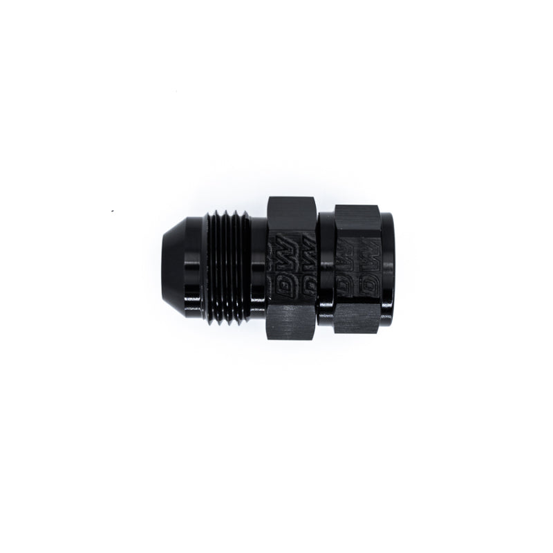 Load image into Gallery viewer, DeatschWerks 8AN Male Flare to Fuel Pump Outlet Barb Adapter - Anodized Matte Black
