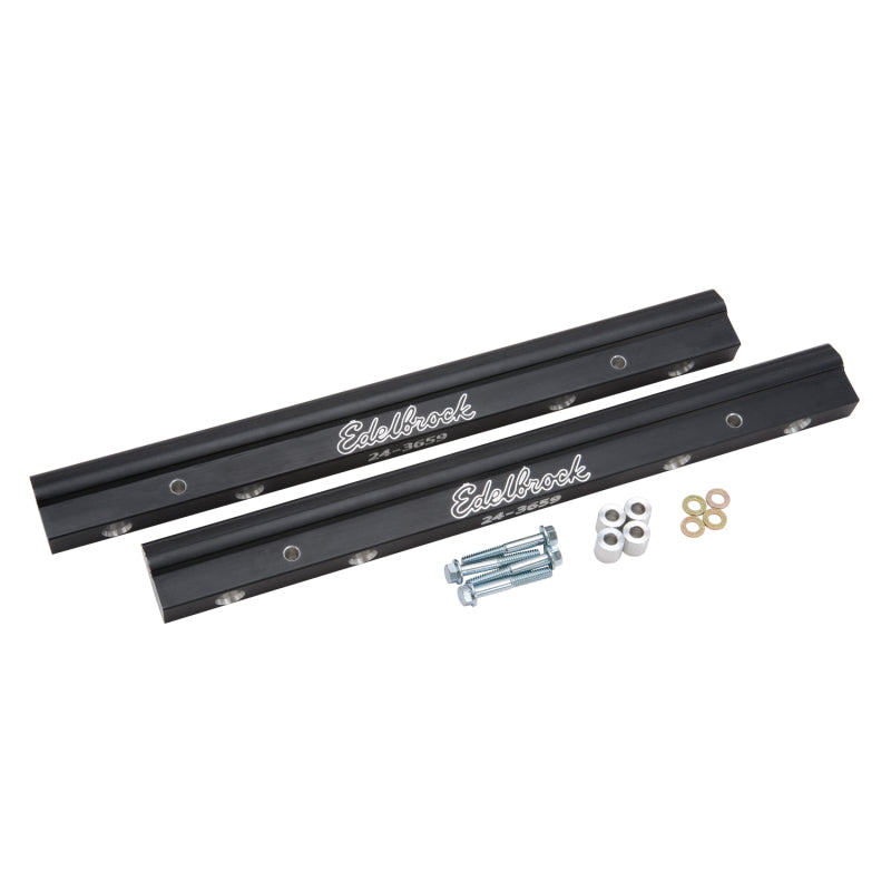 Load image into Gallery viewer, Edelbrock Fuel Rail Kit for Use w/ 70855 BBC Tunnel Ram Manifold (4) -8 An Female Ends
