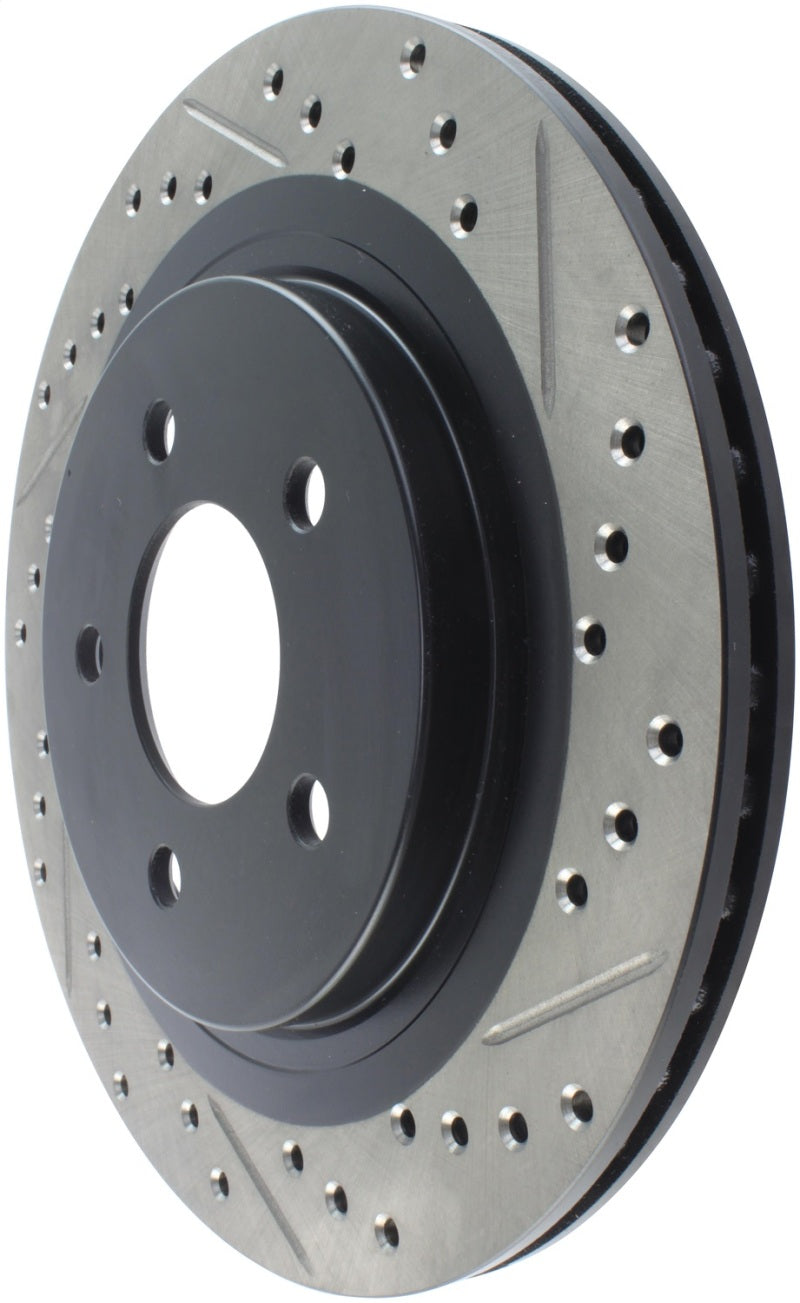 Load image into Gallery viewer, StopTech 05-10 Ford Mustang Slotted &amp; Drilled Left Rear Rotor

