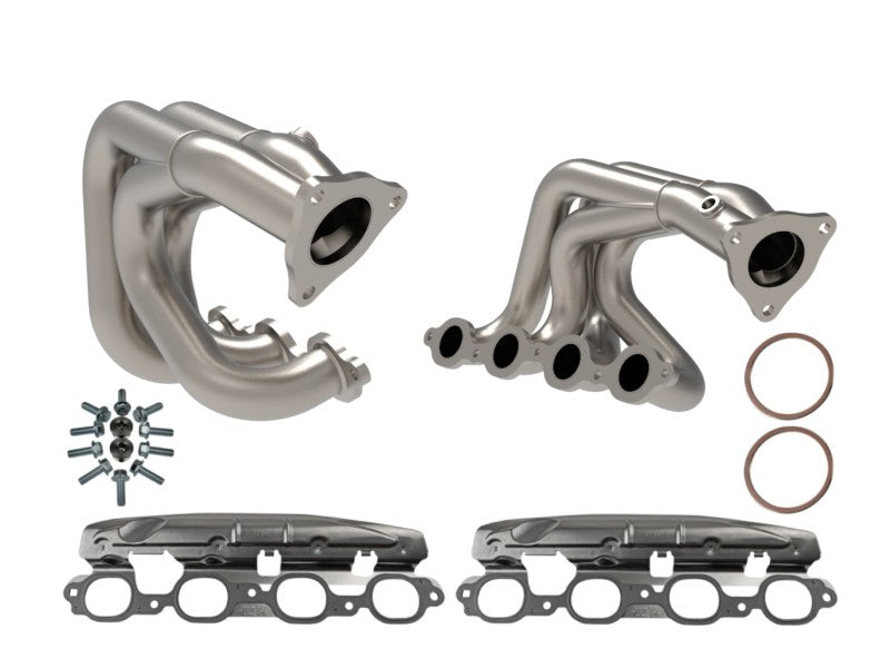 Load image into Gallery viewer, aFe Twisted 304SS Header 2020 Chevy Corvette (C8) 6.2L V8 - Titanium Ceramic Coated
