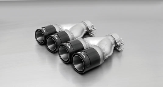 Remus 2006 Peugeot 207 1.4L/1.6L 84mm Black Chrome Straight w/Carbon Insert Tail Pipe Set (Pair)