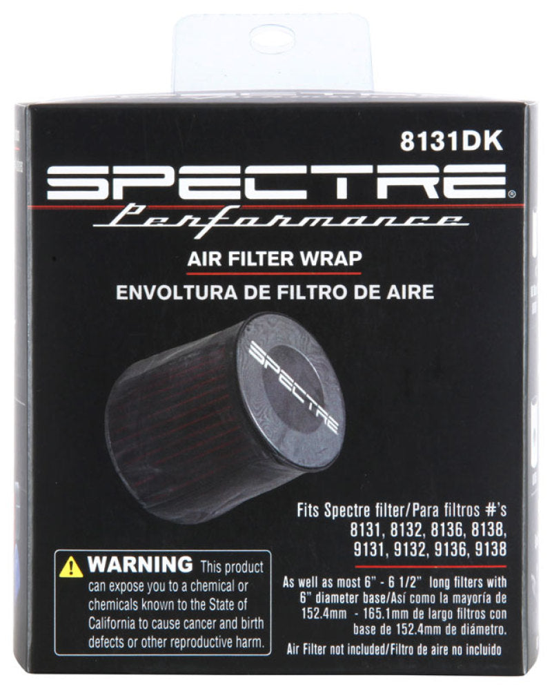 Load image into Gallery viewer, Spectre Universal Pre-Filter Wrap 6in. x 6.125in. - Black
