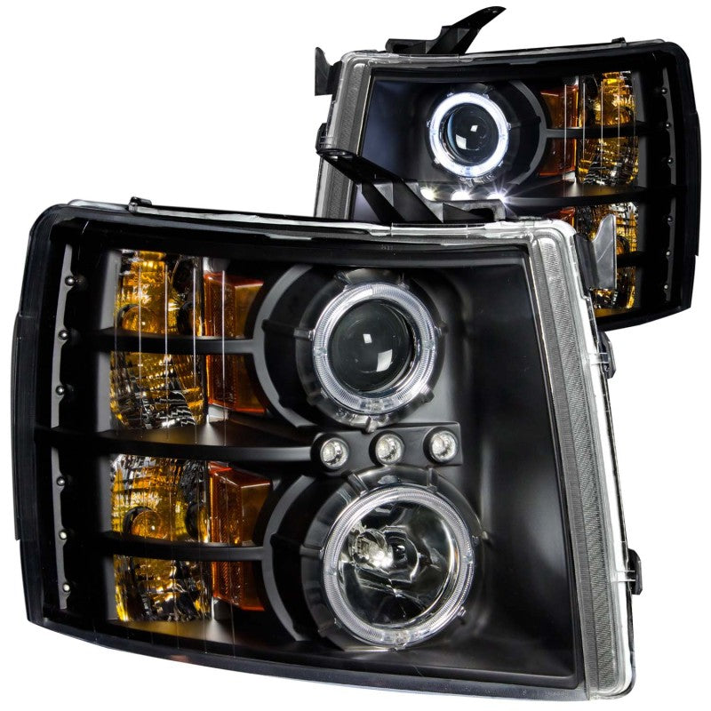 Load image into Gallery viewer, ANZO 2007-2013 Chevrolet Silverado 1500 Projector Headlights w/ Halo Black
