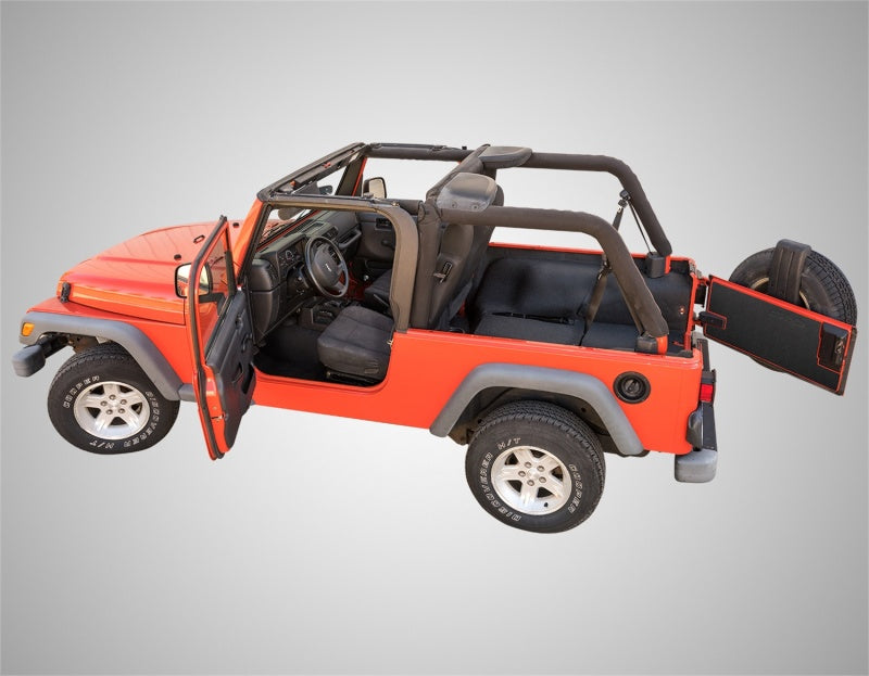 Load image into Gallery viewer, BedRug 03-06 Jeep LJ Unlimited Rear 4pc BedTred Cargo Kit (Incl Tailgate &amp; Tub Liner)
