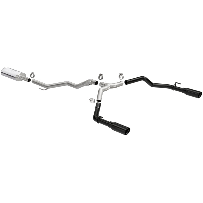 Load image into Gallery viewer, MagnaFlow 2020 Jeep Gladiator 3in Street Series Dual Split Exit SS Cat-Back Exhaust w/Black Tips
