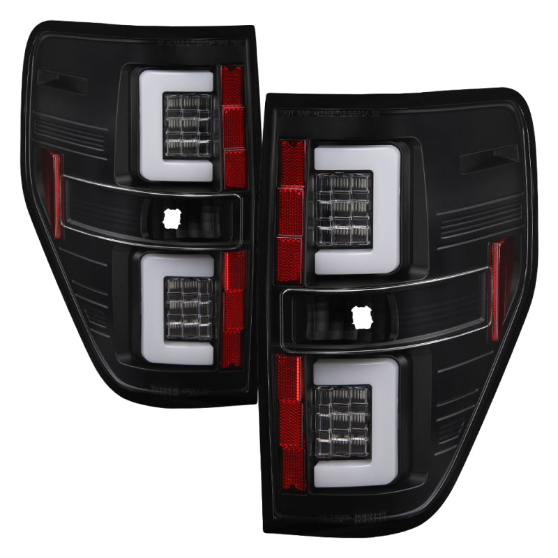 Load image into Gallery viewer, Spyder 09-14 Ford F150 V2 Light Bar LED Tail Lights - Black (ALT-YD-FF15009V2-LBLED-BK)
