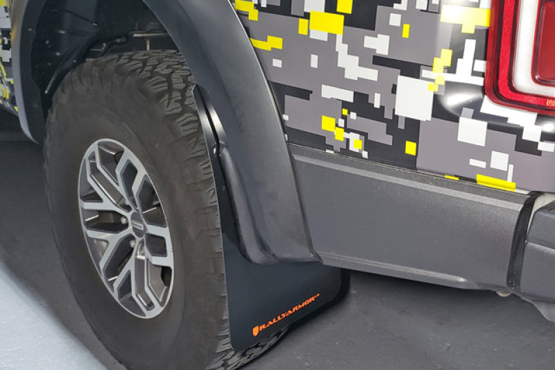 Load image into Gallery viewer, Rally Armor 17-20 Ford F-150 Raptor Black UR Mud Flap w/ Red Logo
