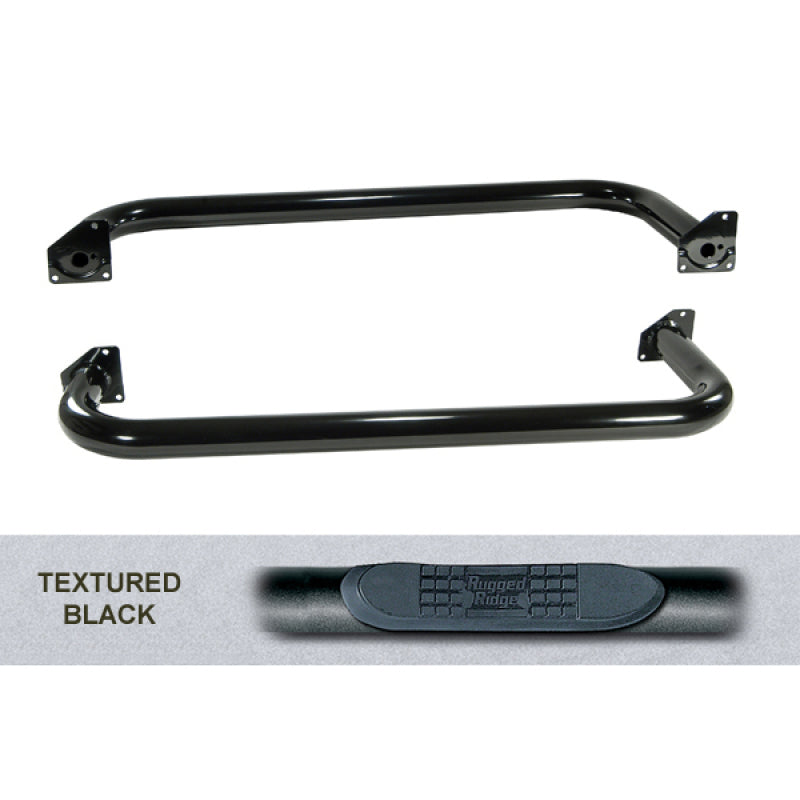 Load image into Gallery viewer, Rugged Ridge 3-In Round Side Step Black 87-95 Jeep Wrangler YJ
