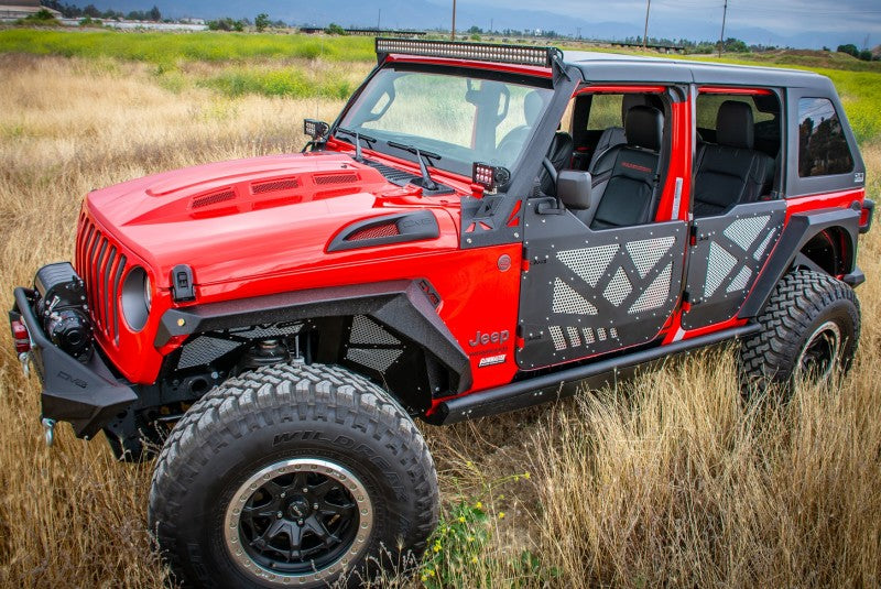 Load image into Gallery viewer, DV8 Offroad 18+ Jeep JL Heat Dispersion Hood - Primer Black
