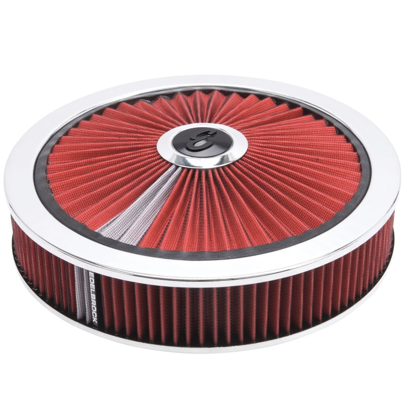 Load image into Gallery viewer, Edelbrock Air Cleaner Pro-Flo High-Flow Series Round Filtered Top Cloth Element 14In Dia X 3 125In
