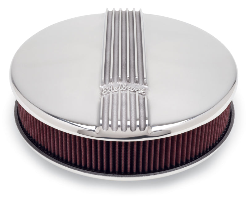 Load image into Gallery viewer, Edelbrock Air Cleaner Classic Series Round Aluminum Top Cloth Element 14In Dia X 3 9In Polished
