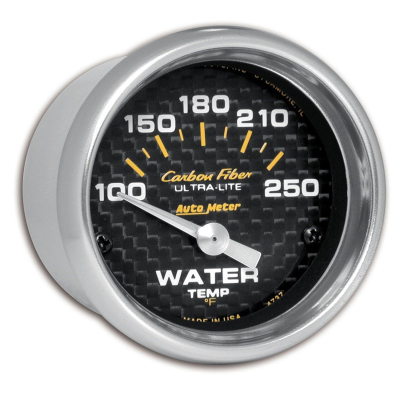 Load image into Gallery viewer, Autometer Carbon Fiber 52mm 100-250 Deg F Electronic Water Temp Gauge
