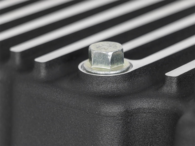 Load image into Gallery viewer, AFE Pro Series Engine Oil Pan Black w/Machined Fins; 11-16 Ford Powerstroke V8-6.7L (td)
