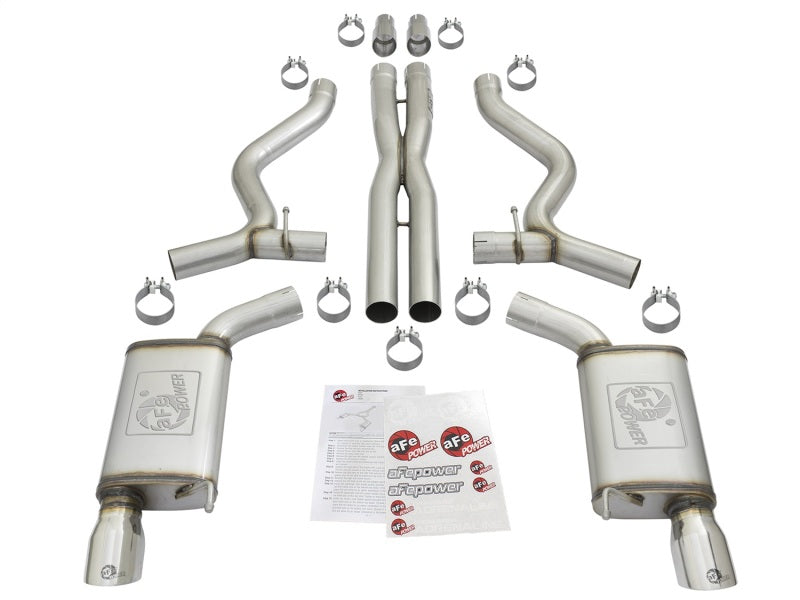 Load image into Gallery viewer, aFe MACHForce XP 3in 304 SS Cat-Back Exhausts w/ Polished Tips 15-17 Ford Mustang GT V8-5.0L/V6-3.7L

