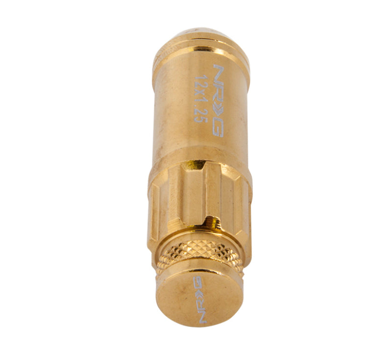 Load image into Gallery viewer, NRG 700 Series M12 X 1.25 Steel Lug Nut w/Dust Cap Cover Set 21 Pc w/Locks &amp; Socket - Chrome Gold
