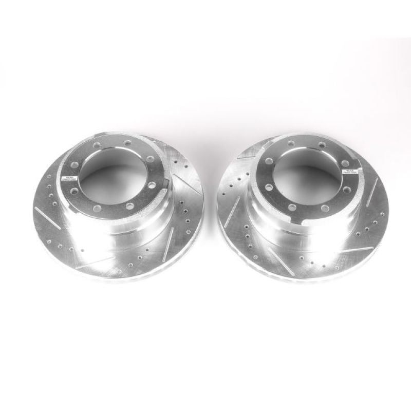 Load image into Gallery viewer, Power Stop 05-12 Ford F-350 Super Duty Rear Evolution Drilled &amp; Slotted Rotors - Pair
