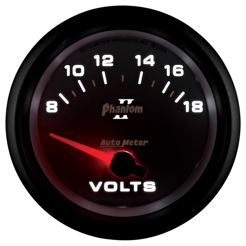 Load image into Gallery viewer, Autometer Phantom II 2-5/8in 18V Electric Voltmeter Gauge
