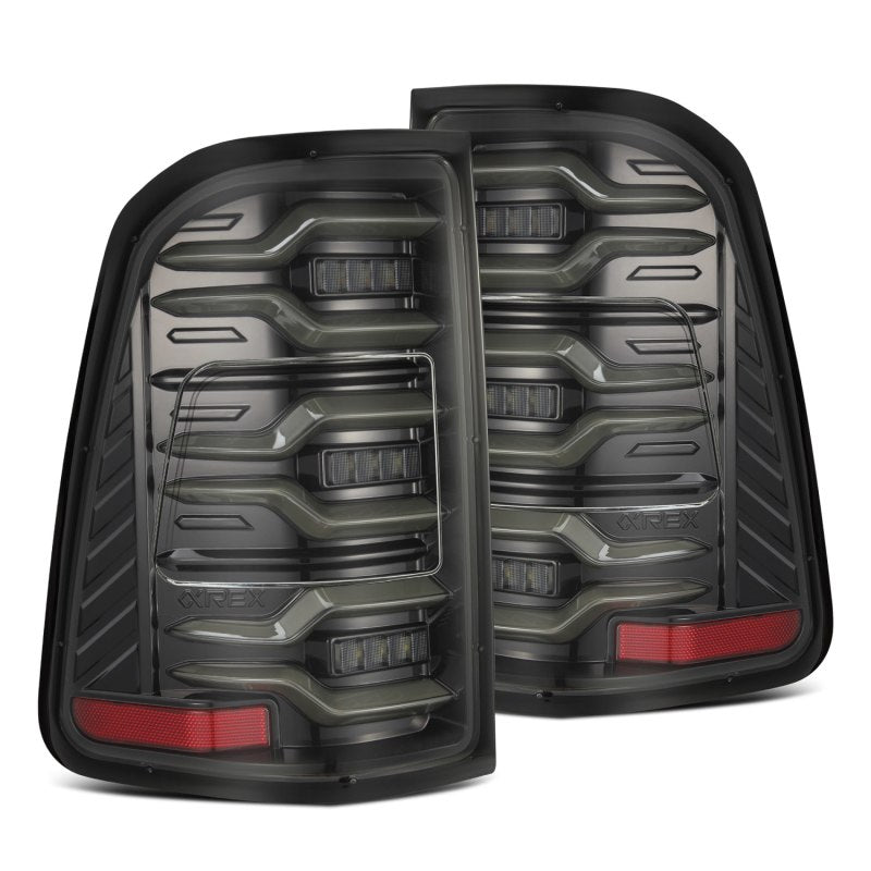 Load image into Gallery viewer, AlphaRex 19-21 Dodge Ram 1500 Luxx-Series LED Tail Lights Alpha-Black w/Activ Light/Seq Signal
