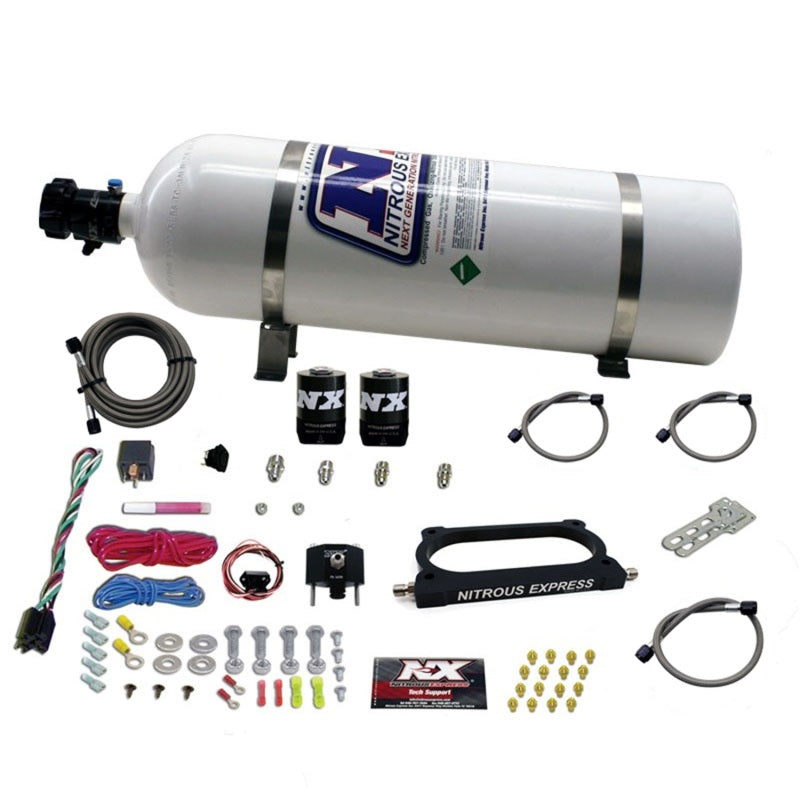 Load image into Gallery viewer, Nitrous Express 07-14 Ford Mustang GT500 Nitrous Plate Kit (50-250HP) w/15lb Bottle
