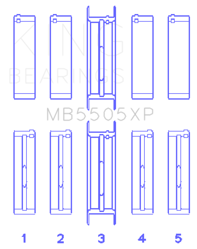 Load image into Gallery viewer, King Engine Bearings Ford V8 351ci 5.8L / 400ci 6.6L 16V (Size STDX Oversized) Main Bearing Set
