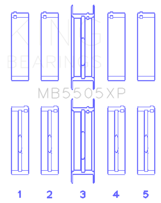 King Engine Bearings Ford V8 351ci 5.8L / 400ci 6.6L 16V (Size STDX Oversized) Main Bearing Set
