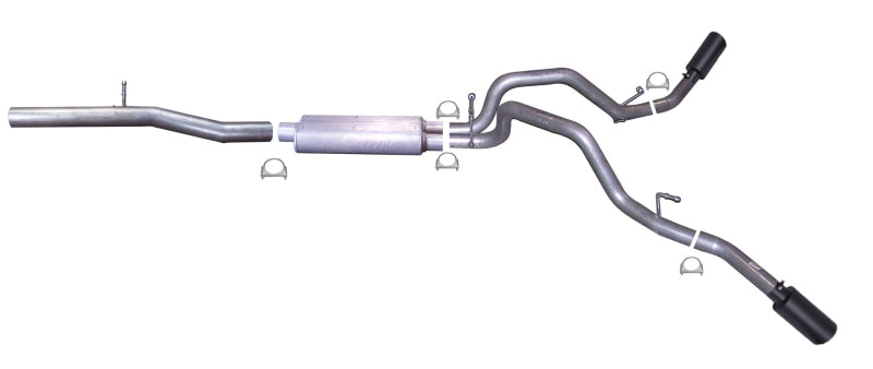 Load image into Gallery viewer, Gibson 14-18 GMC Sierra 1500 Denali 5.3L 3in/2.25in Cat-Back Dual Extreme Exhaust - Black Elite
