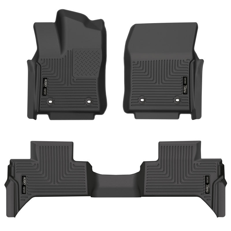 Load image into Gallery viewer, Husky Liners 2022 Toyota Tundra WeatherBeater Ext. Cab DC Front &amp; 2nd Seat Floor Liner - Blk
