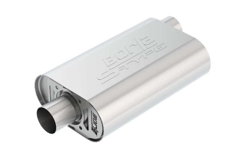 Load image into Gallery viewer, Borla CrateMuffler SBC Hot 350/383 2.5 inch Offset/Center 14in x 4.35in x 9in Oval Muffler
