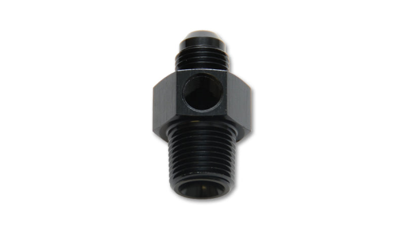 Load image into Gallery viewer, Vibrant -6AN Male to 1/4in NPT Male Union Adapter Fitting w/ 1/8in NPT Port
