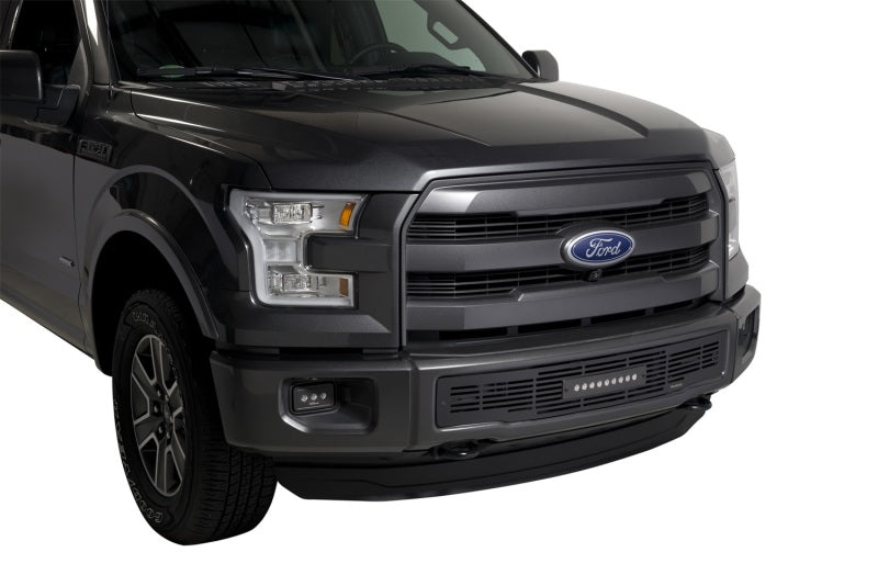 Load image into Gallery viewer, Putco 15-17 Ford F-150 - SS Black Bar Design w/10in Luminix Light Bar Bumper Grille Inserts
