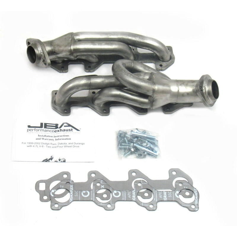 Load image into Gallery viewer, JBA 04-07 Dodge Dakota 4.7L PowerTech 1-1/2in Primary Raw 409SS Cat4Ward Header
