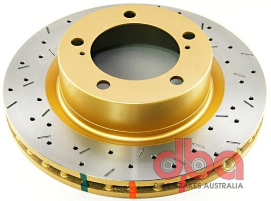 DBA 07+ Toyota Landcruiser 200 Series Front Drilled and Slotted 4000 Series Rotor