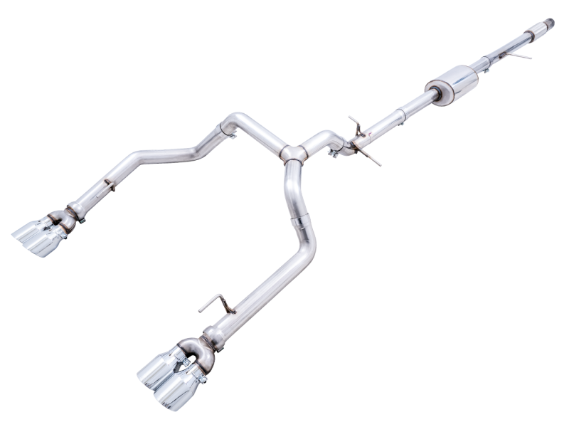 Load image into Gallery viewer, AWE Tuning 4th Gen GM 1500 5.3L 0FG Cat-Back Split Rear Exit (w/ Bumper Cutouts) - Quad Chrome Tips
