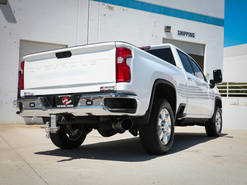 Load image into Gallery viewer, aFe Large Bore-HD 5 IN 409 SS DPF-Back Exhaust System w/Black Tip 20-21 GM Truck V8-6.6L
