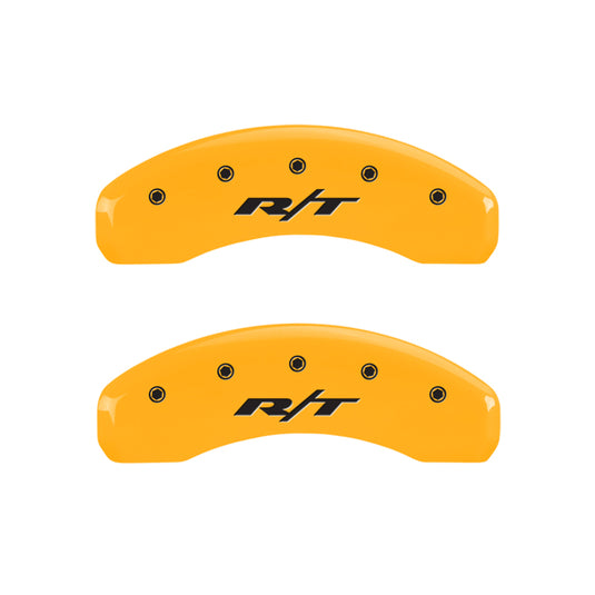 MGP 4 Caliper Covers Engraved Front & Rear RT1-Truck Yellow finish black ch