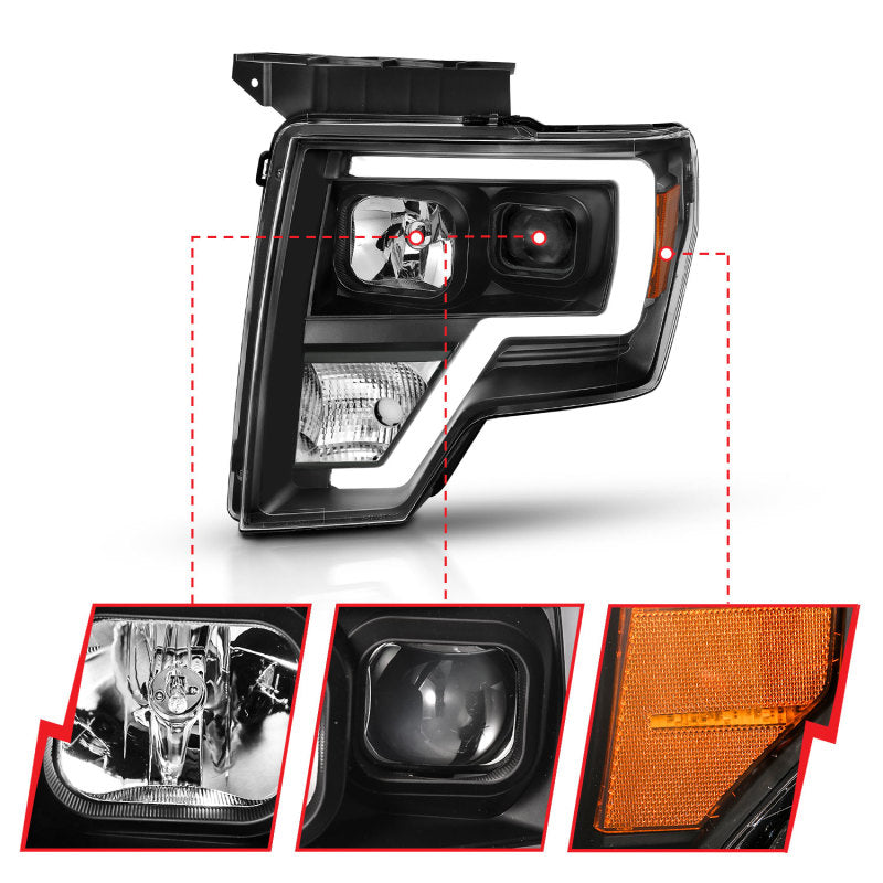 Load image into Gallery viewer, ANZO 2009-2014 Ford F-150 Projector Light Bar H.L Black Amber
