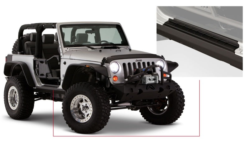 Load image into Gallery viewer, Bushwacker 07-18 Jeep Wrangler Trail Armor Rocker Panel and Sill Plate Cover - Black
