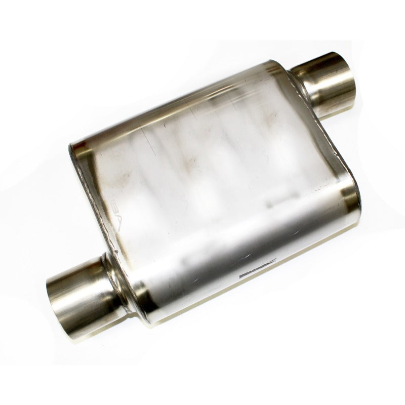 Load image into Gallery viewer, JBA Universal Chambered Style 304SS Muffler 11x9.75x4 3in Inlet Diameter Offset/Offset
