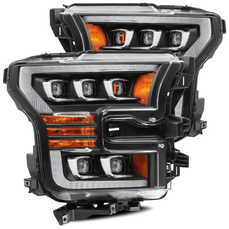 Load image into Gallery viewer, AlphaRex 17-20 Ford Raptor NOVA LED Proj Headlights Plank Style Matte Black w/Activ Light/Seq Signal
