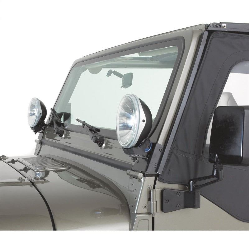 Load image into Gallery viewer, Rampage 1976-1983 Jeep CJ5 Windshield Hinge Light Bracket - Black
